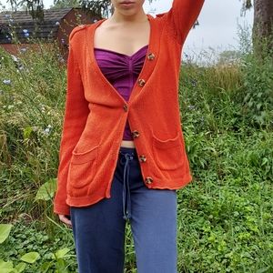 Vintage Orange Talbot's Cardigan